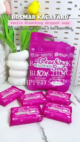 KAGAYAKU VANILLA WITH GLUTATHIONE COLLAGEN ALPHA ARBUTIN 5pcs*75g   #rosmarkagayakusoap #kagayakusoap #bleachingwhippedsoap 