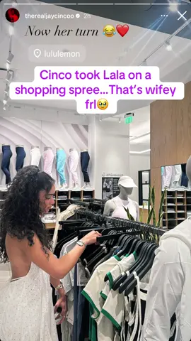 Cinco took Lala on a shopping spree. That’s his wife frl🥹*had to reupload  #jaycincoo #lalabaptiste #Relationship #couplegoals #lacinco #fyp #viral #foryou 