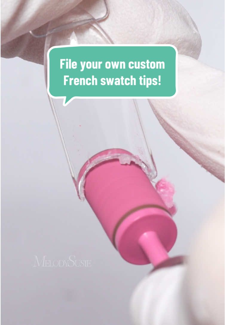 How to file your own custom French nail swatch tips? Save and try it! 👉All tools -check my shop! #melodysusie #nailtips #nailhack #frenchnails #nailtech 