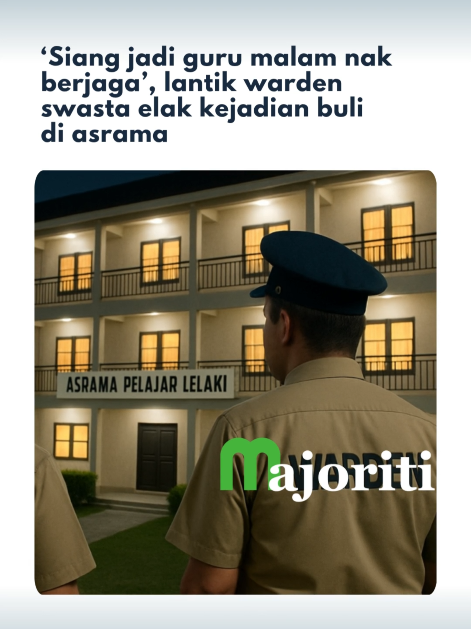 Seorang pengguna media sosial mencadangkan supaya jawatan warden diwujudkan dalam kalangan bukan guru atau diswastakan seperti pengawal keselamatan. Klik pautan untuk baca selanjutnya. #warden #asramasekolah #guru #swasta  #trendingnewsmalaysia #beritaditiktok #majoriti