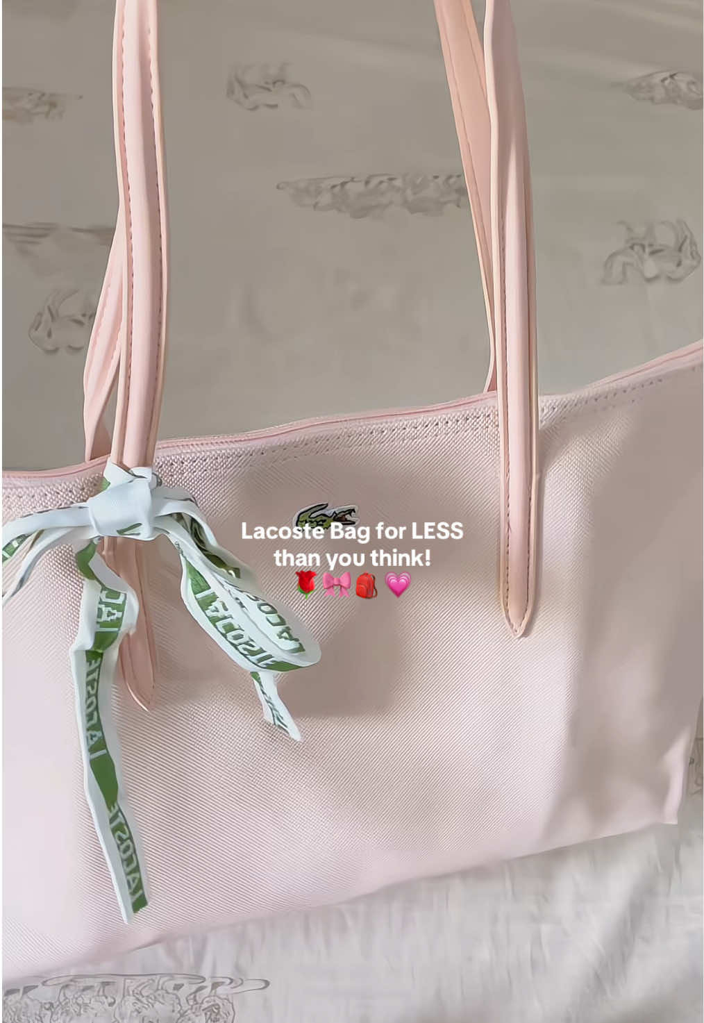ackkk my fave univ pink bag!💗#lacoste#lacostebag#bag#universitybag#collegebagsforgirls#lacostetotebag#totebag