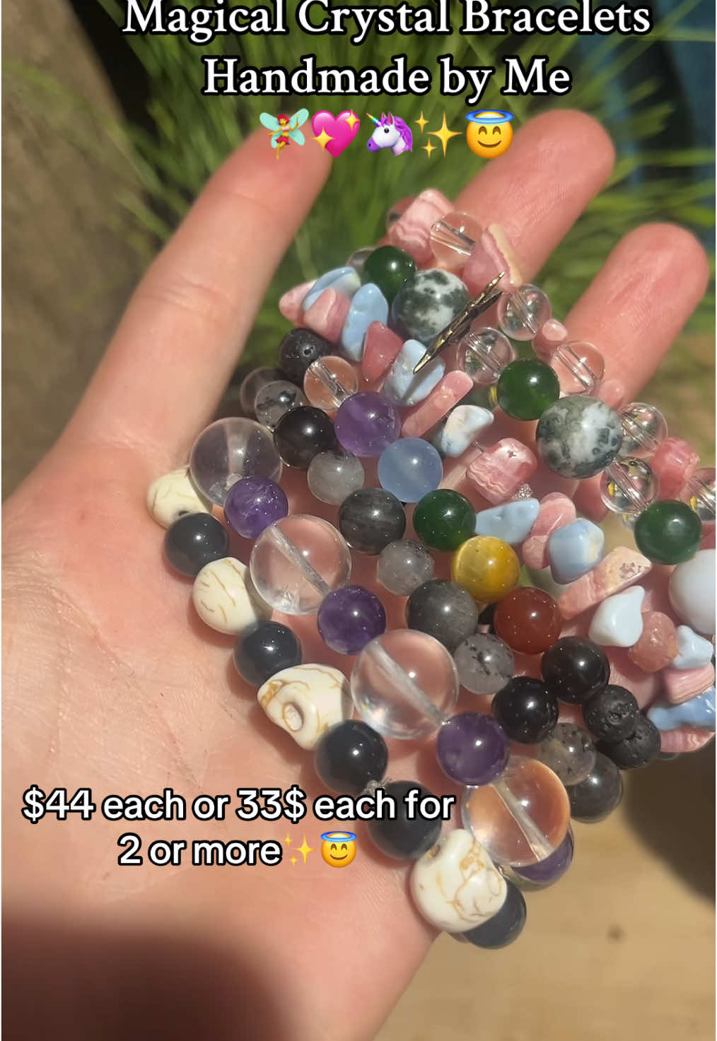 All real crystal bead bracelets will be added to the website soon 😇💜❤️🏞️ #crystals #beads #bracelet #Love #handmadewithlove #handmade 