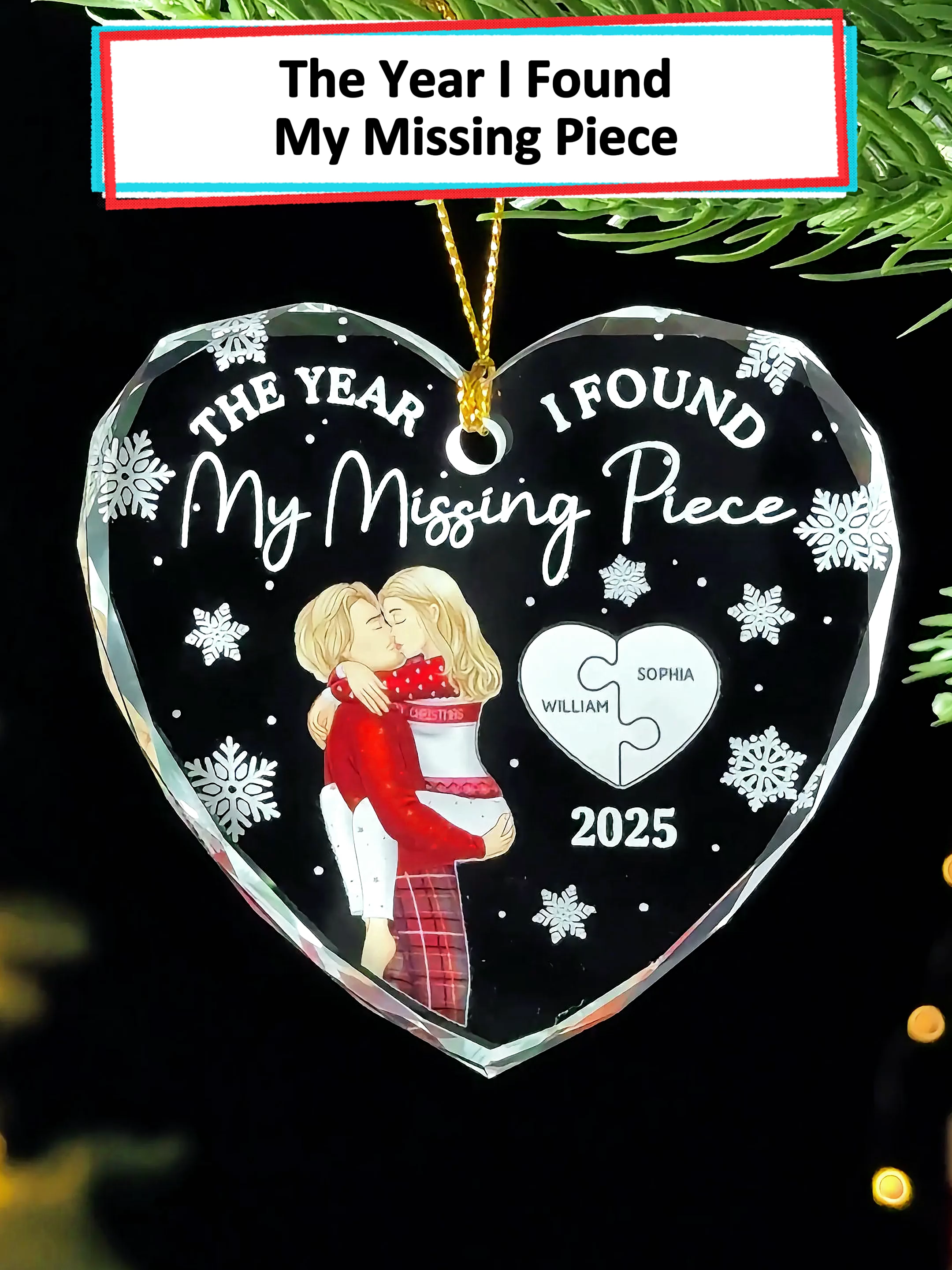 Hung it on the tree and suddenly, the whole room felt like us 💞🎄 #wanderprints #personalized #gifts #christmas #giftforcouple