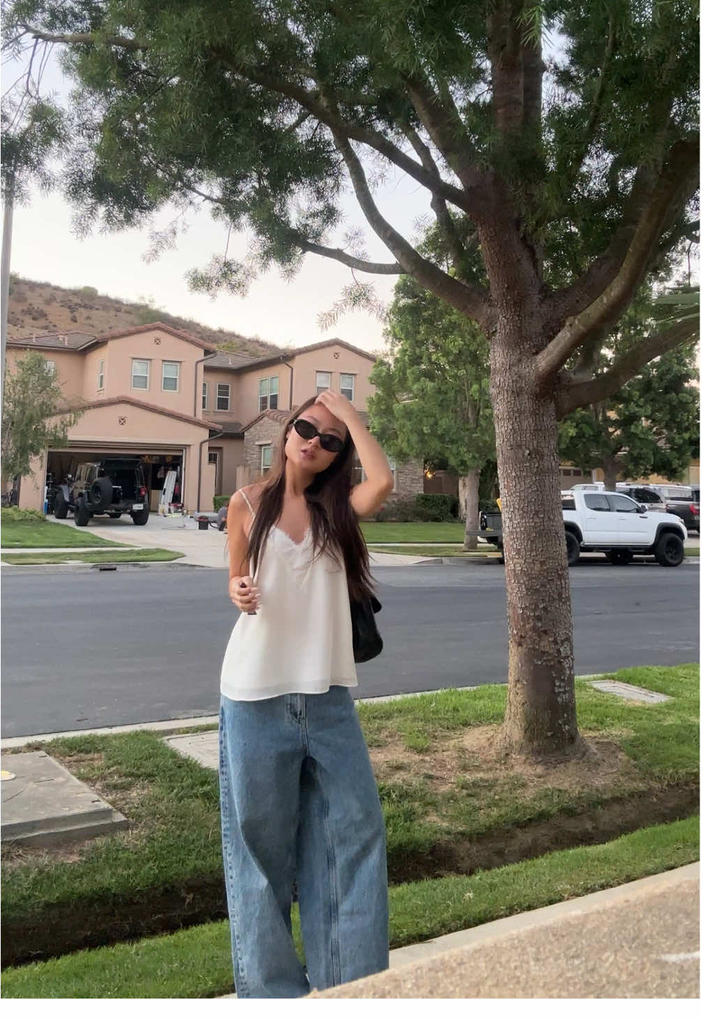 So in love with this white satin lace top 🤍  #fashiontiktok #outfitinspo #outfitideas #zara #zarahaul #gentlemonster  