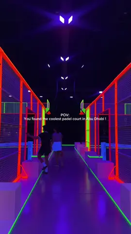 Abu Dhabi’s padel scene just leveled up! 🔮✨ Share this with the friend who’s always down for something fun!🤩  📍Space 42 arena, Al Raha Beach.  ⏰ The glow in the dark court experience starting at 4 PM ! #padelcourt #glowinthedark #padelabudhabi #traveltiktok 