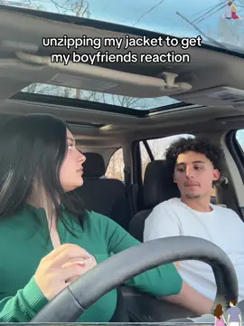 Unzipped my jacket in front of my boyfriend #couple #boyfriend #girlfriend #wifeandhusband #prank 