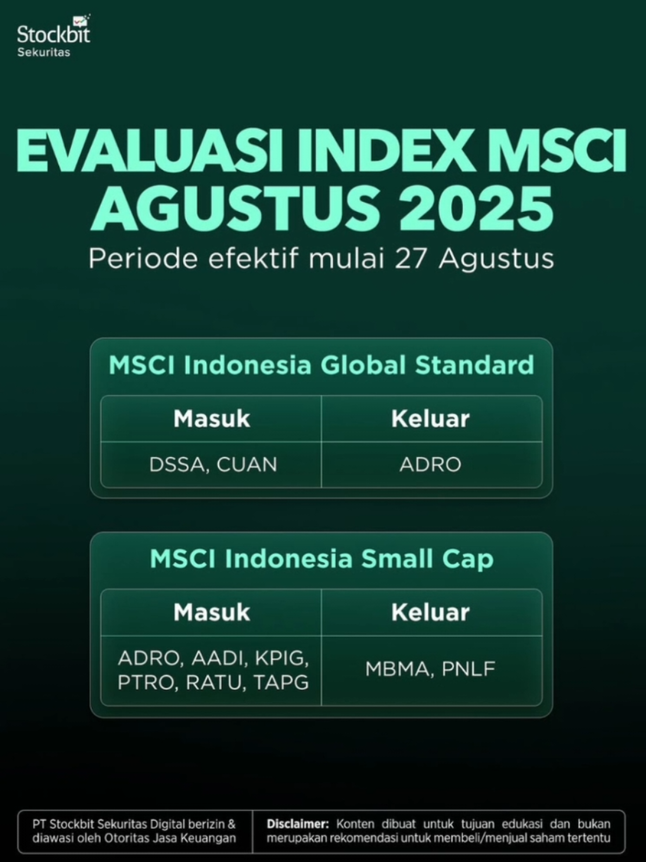 Rebalancing Morgan Stanley Capital Index 7 August 2025 #msci #idxchannel #prajogopangestu #saham #maybank 