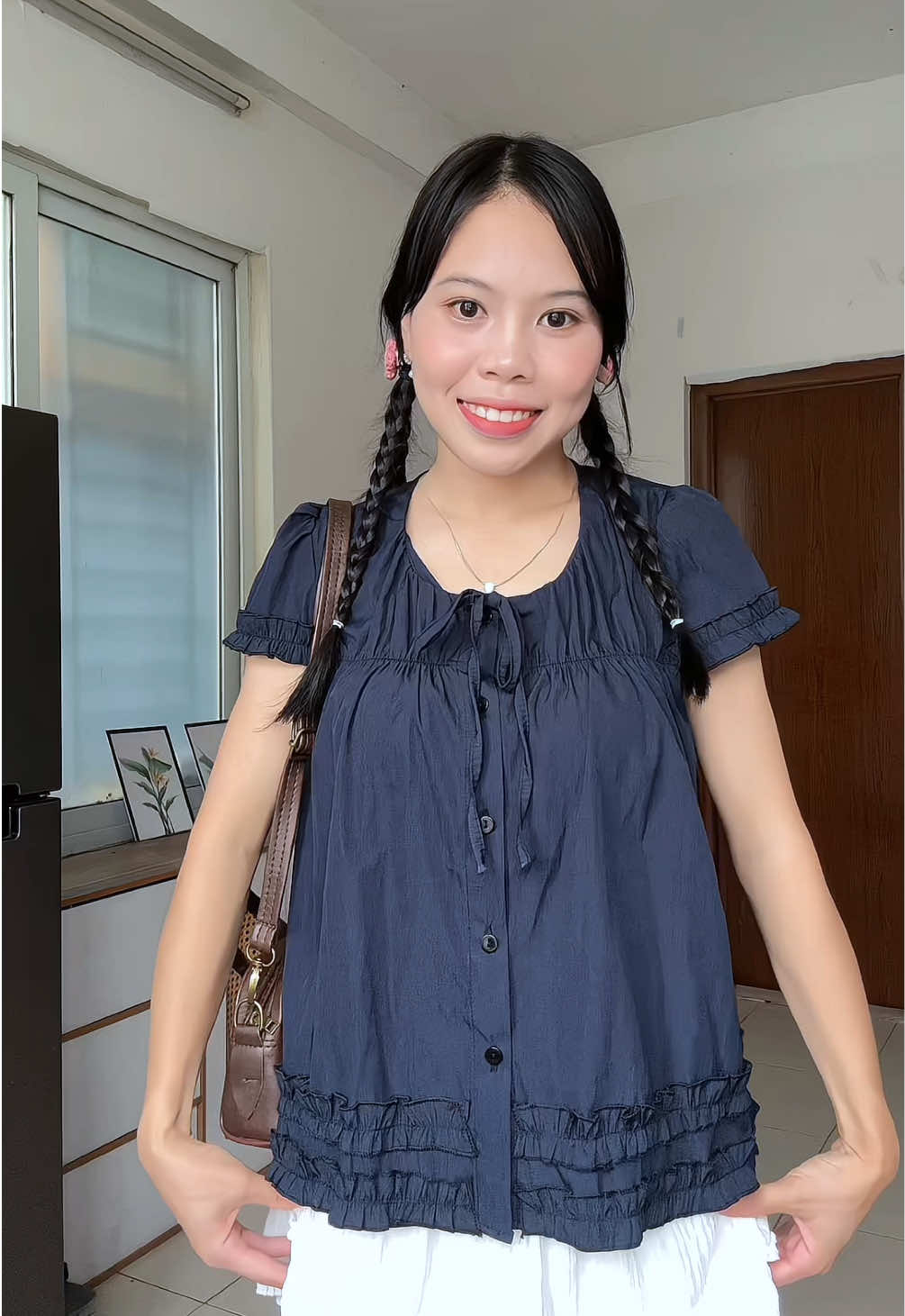 Áo Viền Bèo Cúc Dọc Phối Nơ mặc đi học đi làm #xuhuong #aoxinh #aoxinhhottrend #aonu #aokieu #aokieuhottrend 