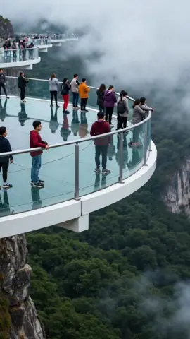 你敢站上去吗？透明玻璃观景台挑战你的勇气#nature  #scenery  #modernwarfare  #architecture  #art