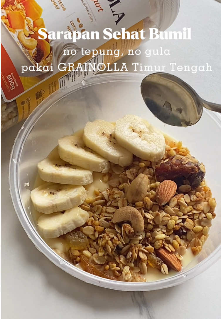 sarapan enak dan sehat anti ribet buat bumilss~~~  #sarapansehat #granola #alkahfistr #grainnolatimurtengah #sereal #bumilsehat 