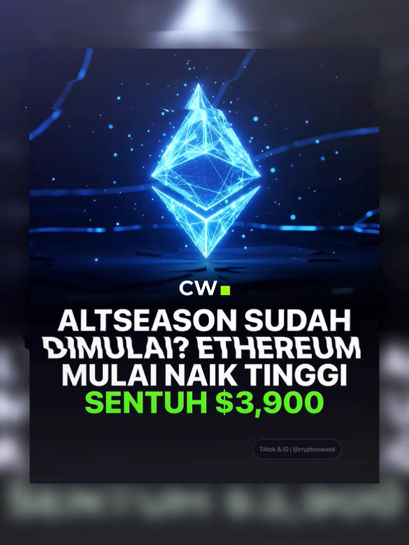 Congratulation Buat Yg Buy / Long ETH 🎉. ETH Naik Tinggi , Sentuh $3.900 per ETH 🔥. sumber CryptoWave ✅  #cryptowave #Altseason #ETH #ToTheMoon #cryptocurrency 