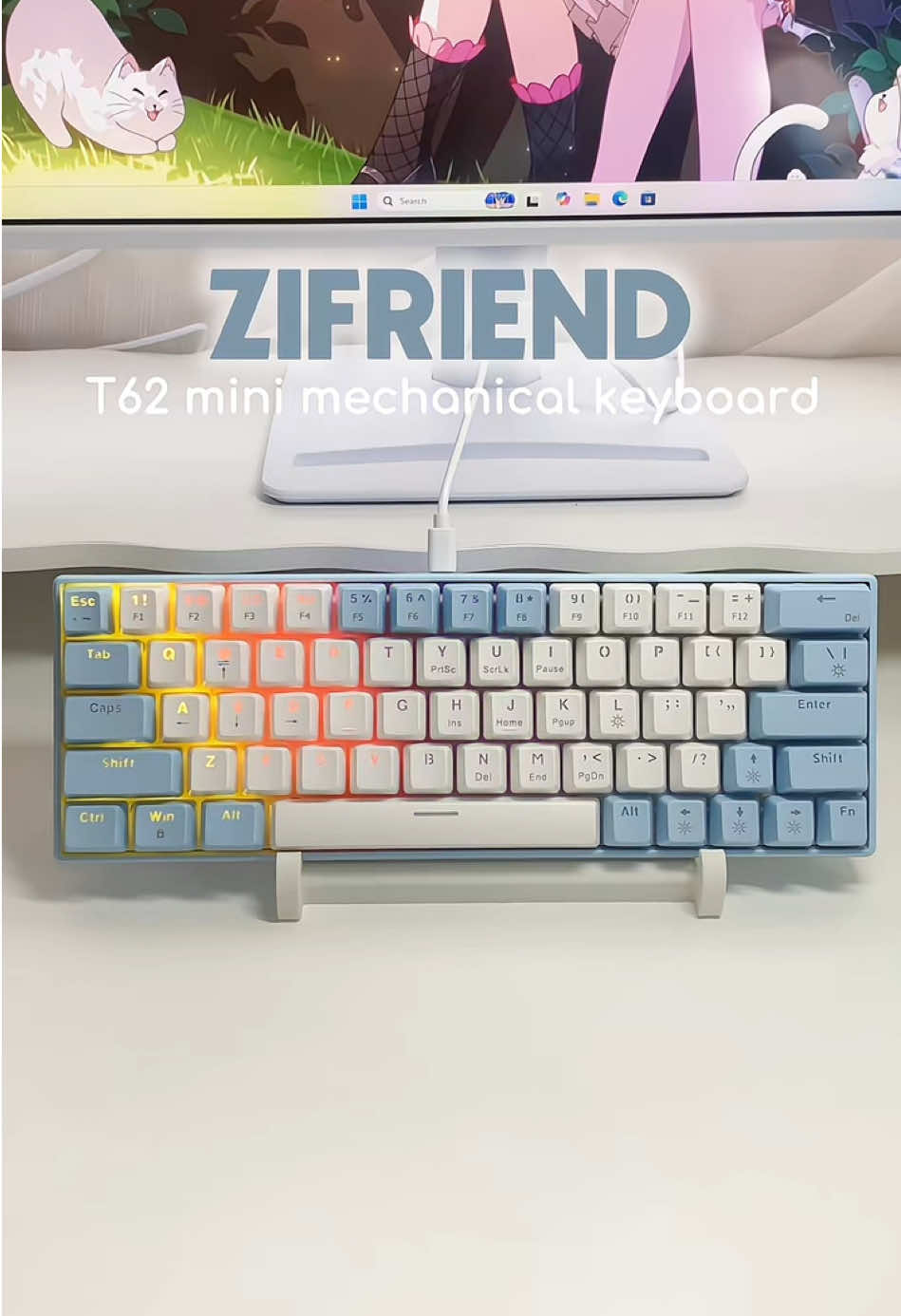 Bàn phím cơ ZIFRIEND T62 ☁️ #banphimco #banphimcoday #zifriendt62 #banphimmaytinh #banphimcogiahssv 