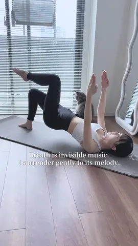 呼吸は見えない音楽。その旋律にそっと身をゆだねる時間を🕊🌿#morningstretch #朝ピラティス #モーニングルーティン #pilatesworkout #姿勢改善 #ストレッチ