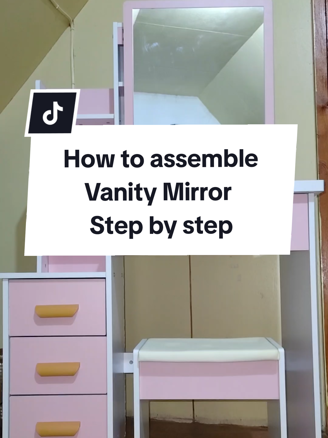How to assemble Vanity Mirror Step by step✨ #vanitymirror #tutorial #stepbystep #assemble #fyp #foryou #makeuptable #viral #viralvideo 