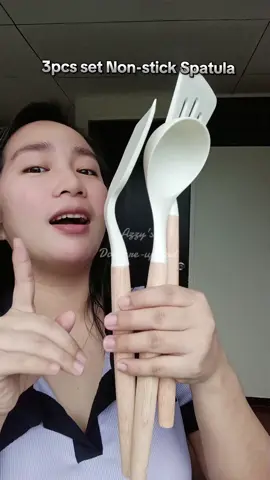 silicone spatula kitchen set Kitchen set spatula silicone Spatula silicone kitchen 6 set Kitchen set spatula full silicone Silicon or kahoy na spatula 3pcs Set Non-stick spatula#spatula #sandok #nonstickspatula #kitchenware #fyp 