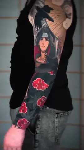 One epic sleeve, fully healed. 🔥 From a Pakkun-style take on the client’s dog to a detailed Itachi Uchiha, this Naruto-inspired piece by @nbktattoos is over a year old and still holding strong. 💪