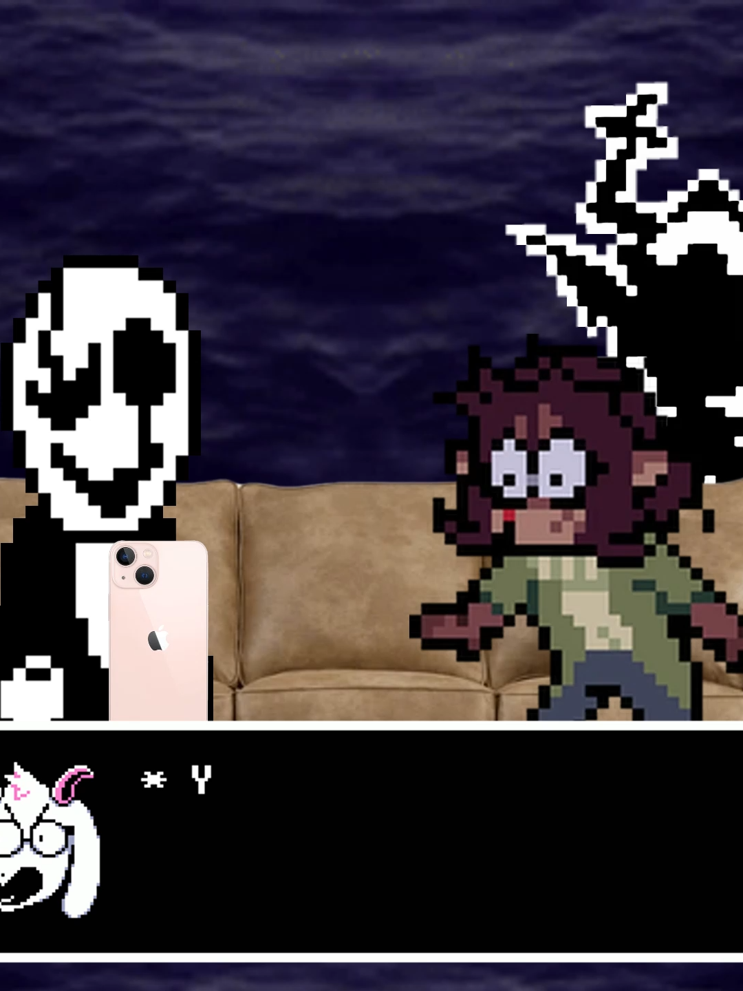 Updog. | @huecycles dess sprite HI also it was too late when i realized there was a comic sans option ##deltarune #deltarunetomorrow #agendarune #roaringknight #undertale #gaster #deltarunedess #dessholiday #togore #ralsei #sans #papyrus #kralsei #queen #queendeltarune