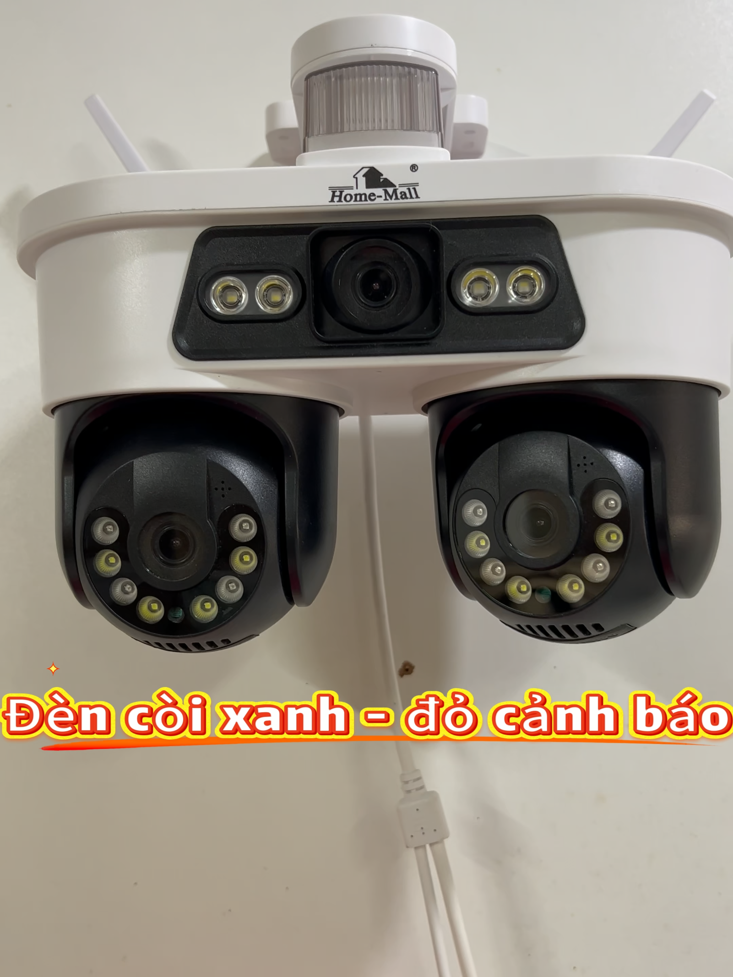 Home-Mall Camera giám sát  WiFi 4K FULL HD chống nước IP66, kết nối Bluetooth, 3 ống kính hiển thị  3 hướng quan sát, 2 mắt cầu tích hợp chức năng PTZ điều khiển, đàm thoại 2 chiều, đèn cảnh báo đỏ xanh, có cổng mạng kết nối có dây, điều khiển từ xa qua ứng dụng Yoosee.#tiktok #Tiktokshop #tiktokviral #xuhuongvideo #wificameras #homemall #thietbithongminh #icsee #camera #wificctvcamera #wificamera #yoosee
