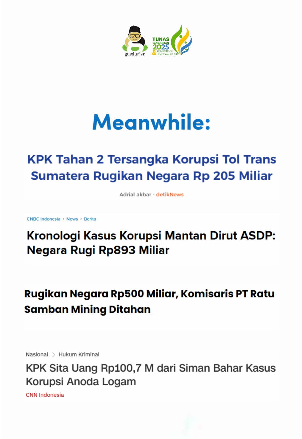 Ada yang berat dan itu ditanggung rakyat, tebak… #tunasgusdurian2025 #tunas2025 #tunasgusdurian #pajak #apbn #korupsi 