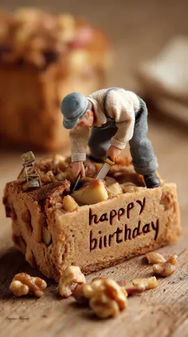 誕生日にパンをプレゼント#miniature #midjourney #happybirthday #happy 
