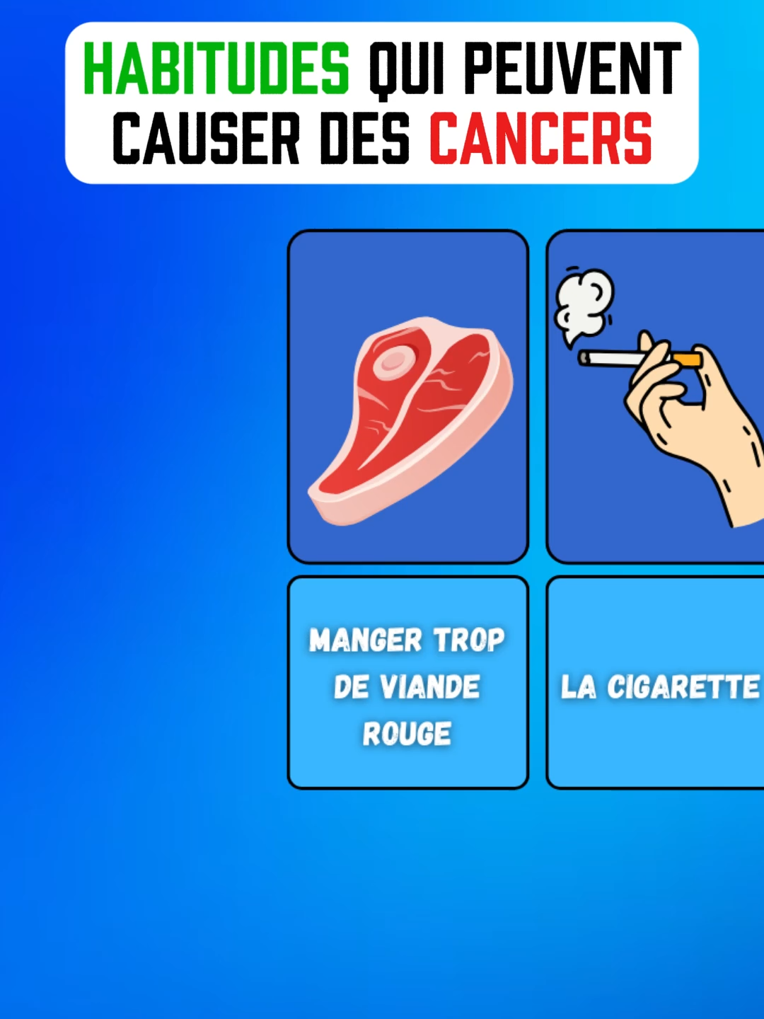 Les habitudes qui peuvent causer des cancers ! #nutrition  #santé  #santédesfemmes  #cancer  #cancercoloretal  #france  #prenezsoindevous