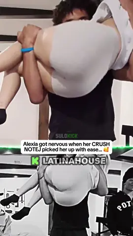 Alexia got nervous when her CRUSH NOTEJ picked her up with ease… 🥰 #latinahouse #alexiamaga #notej 