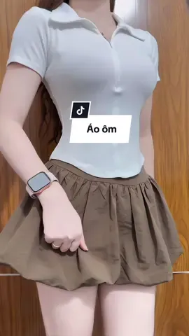 Áo thun ôm body cổ bẻ nhiều màu #xuhuong #aothun #phoidoxinh #macdepmoingay ✌️✌️