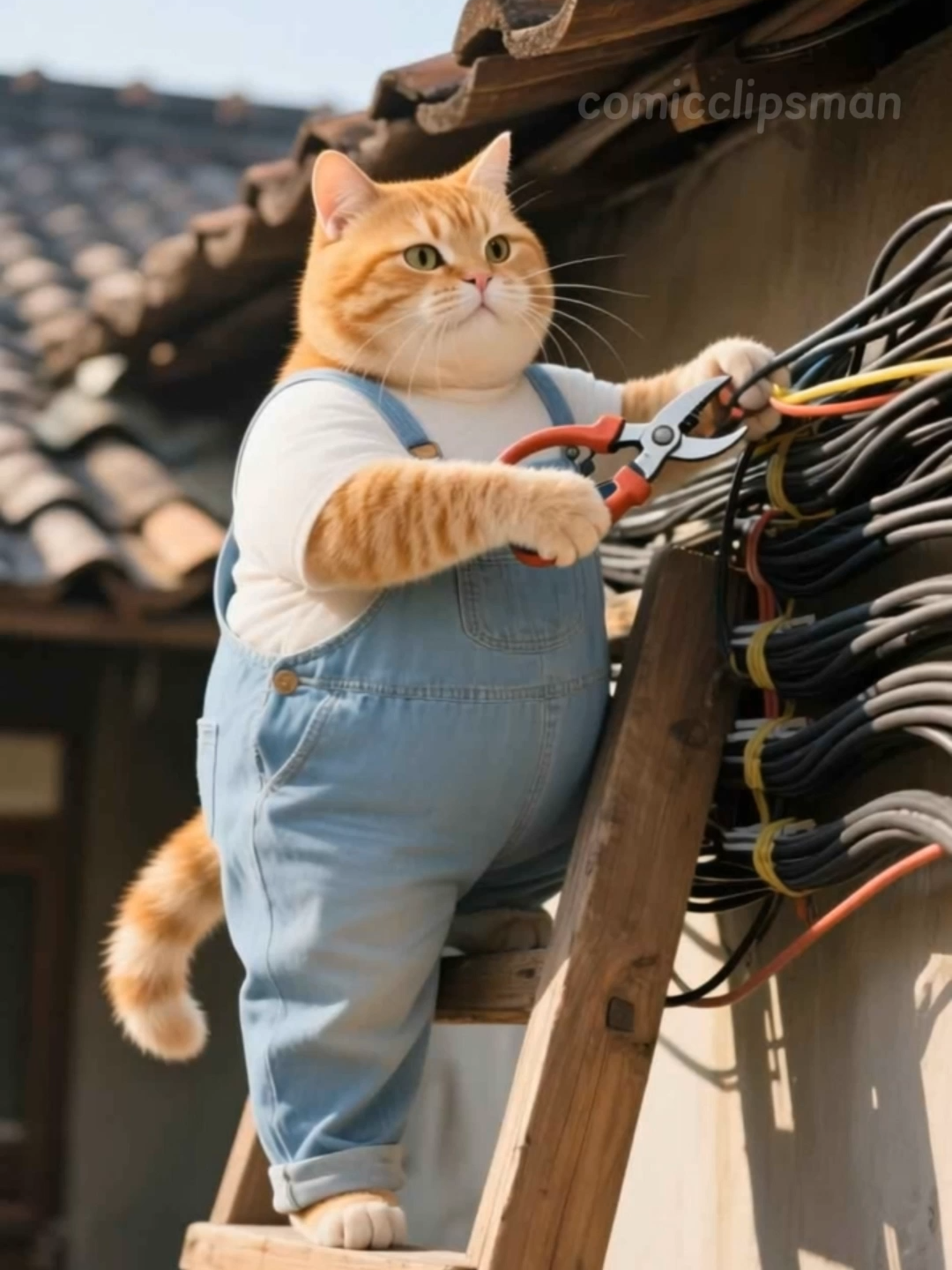 When the fat orange cat gets electrocuted  #KittenCuteness #CatMood #sassycat#CatPerson #PetTok #CatLife#FelineFrenzy #Aicat #kitten  #Cartoon#Fatorangecat#cutecat