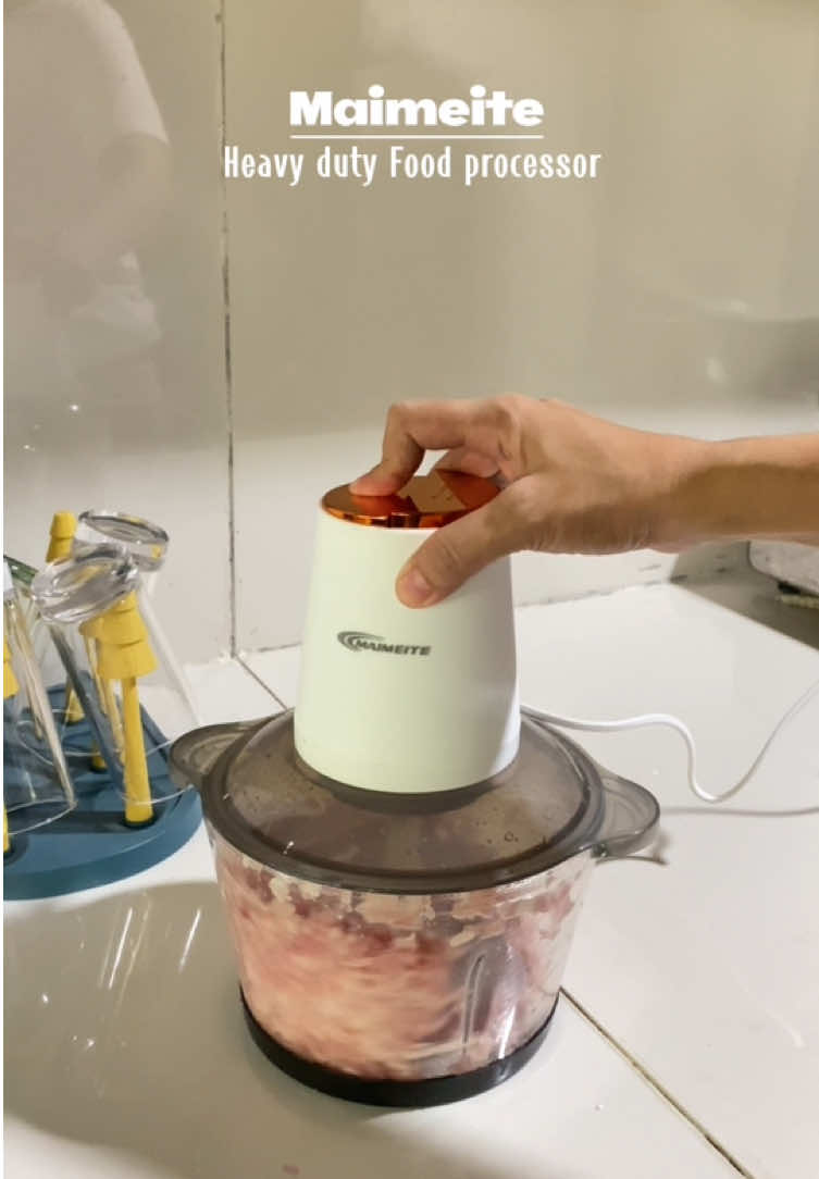 Food processor pang giling ng karne, glass kaya heavy duty at safe sa food  #maimeite #foodprocessor #fyp #foodblender #meatgrinder 