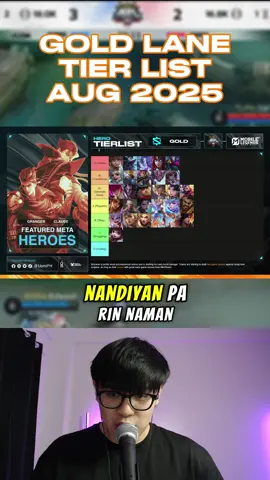 GOLD LANE TIER LIST AUG 2025 #mlbb #mlbbtiktok #mpl #mplph #mlbbcreatorcamp #mlbbttofficial