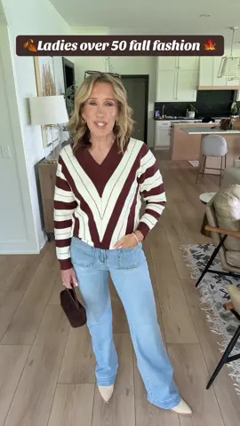 Ladies over 50, here is a cute sweater for fall from @PrettyGarden 🍂 An easy casual outfit idea with jeans 🍁 Super affordable and really nice quality! 🍂 Fall fashion for women over 50 #fashionover50 #Over50Style #over50fashion #womenover50 