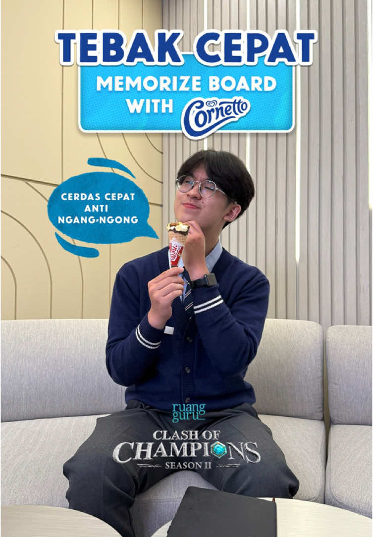 Gak cuma jago ngerjain soal susah, Max juga ternyata suka banget sama Cornetto varian yang satu ituuuu lhooo..🤤 Bisa tebak gak? Coba komen dong 😎@Ruangguru - Official @Clash of Champions Season 2 