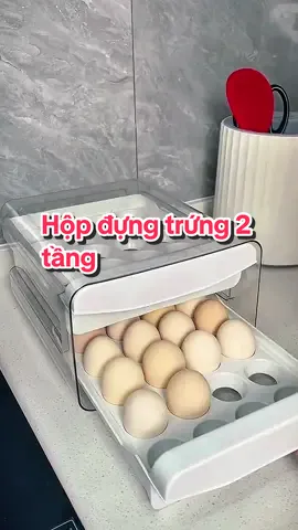 Hộp đựng trứng 2 tầng thiết kế ngăn kéo tiện lợi #hopdungtrung #khaydungtrung #hopdungtrung2tang #hopdungtrungtulanh #khaydungtrungtulanh 