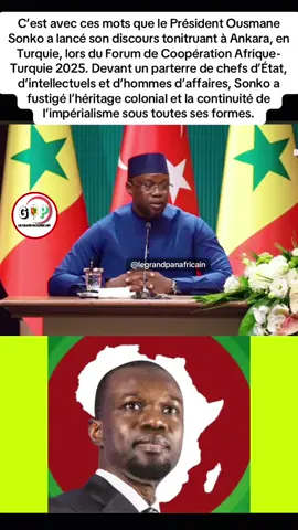 C’est avec ces mots que le Président Ousmane Sonko a lancé son discours tonitruant à Ankara, en Turquie, lors du Forum de Coopération Afrique-Turquie 2025. Devant un parterre de chefs d’État, d’intellectuels et d’hommes d’affaires, Sonko a fustigé l’héritage colonial et la continuité de l’impérialisme sous toutes ses formes.#ousmanesonko #erdogan #senegal #turkey 