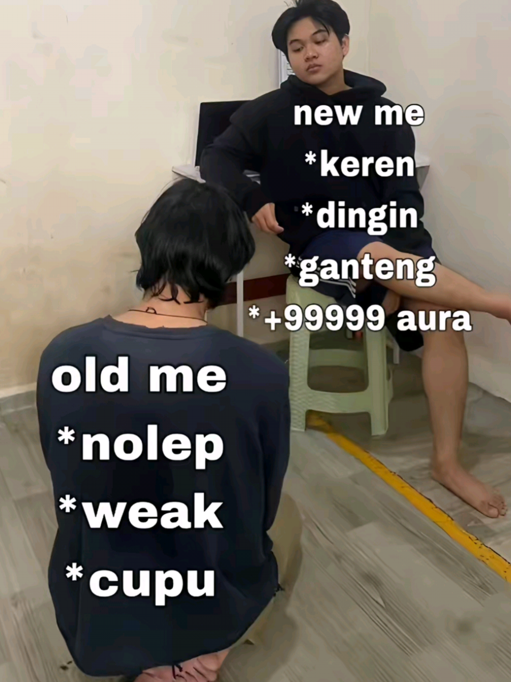 sama aja sih, bedanya cm +9999 aura 🤭 #oldme #newme #glowdown #aura #fyp #fyppppppppppppppppppppppp #fypシ゚ 