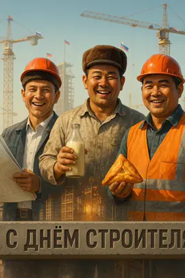 🏗️ Сделал серию открыток ко Дню строителя — и не удержался, чтобы не создать свою, башкирскую версию. Всё-таки сам по первому образованию — строитель, и в душе остаюсь им до сих пор. Делюсь с вами, земляки и друзья! С Днём строителя! С праздником всех, кто созидает! 💪✨#деньстроителя #башкортостан 
