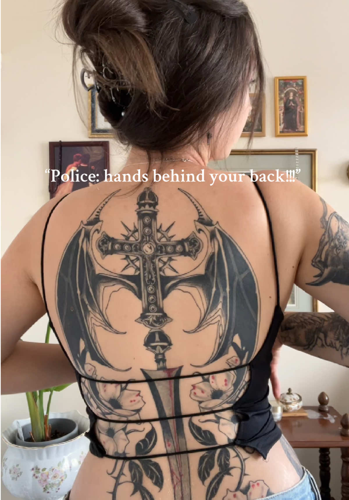 Yes officer x  #fyp#foryoupage❤️❤️#backtattoo#backpiece#backpiecetattoo 