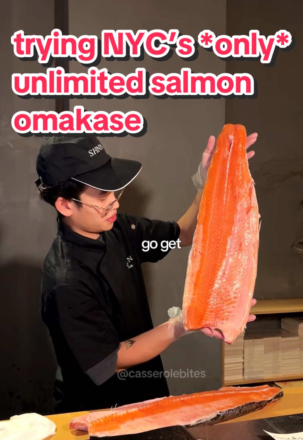 all you can eat SALMON omakase in NYC 😍 my dream come true meal!!! 📍shinn west, hell’s kitchen #nyc #nycfood #nyceats #newyorkcity #salmon #omakase #sushi #nycsushi 
