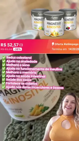 Magnésio e Inositol na oferta relâmpago 😍 Tem vários benefícios para saúde #dormirbem #dormirbem  #memória #ansiedade #saúdemental #saúde #insonia #dormirbem 
