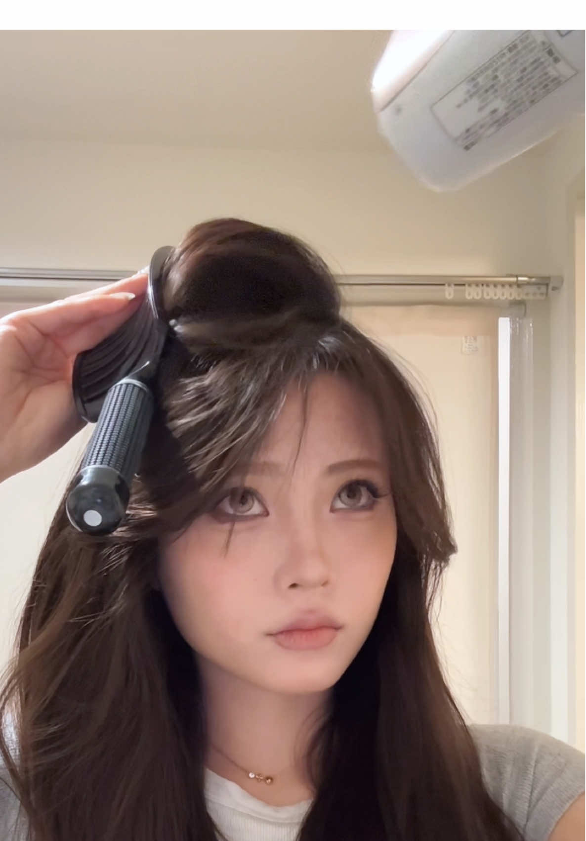 私の毎日のミッション🤥 #ロングヘア #靴下カール #ヘアスタイル #ワンホン風まつげ  #heatlesscurls #longhair #trend 