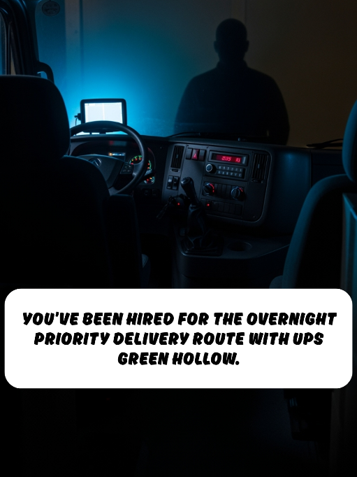 You’ve been hired for the overnight priority delivery route with UPS Green Hollow.