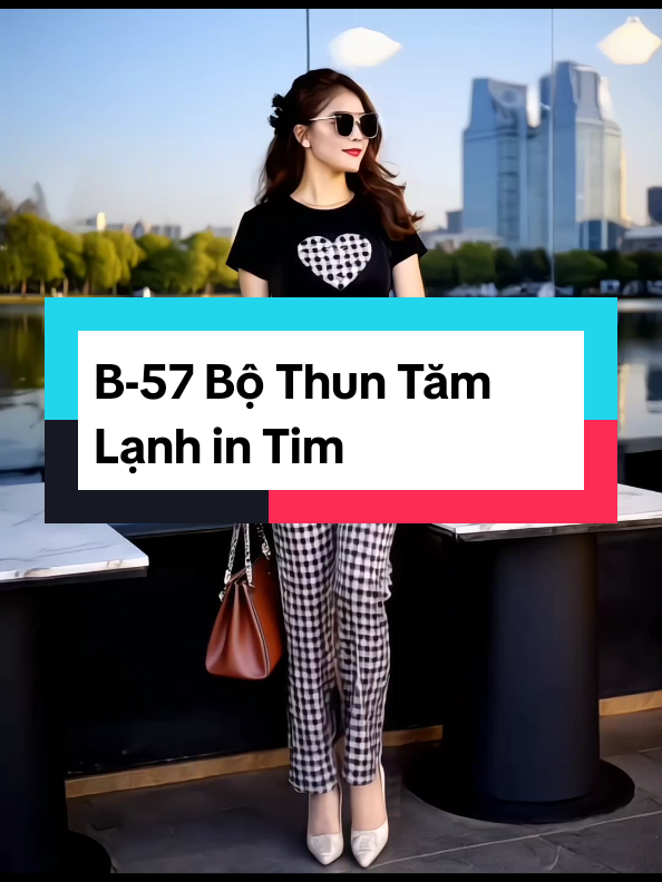 B-57 Bộ Thun Tăm Lạnh in Tim C#fashiontiktok #thoitrangnu #quanaonu #setdobonu #setquanaonu 
