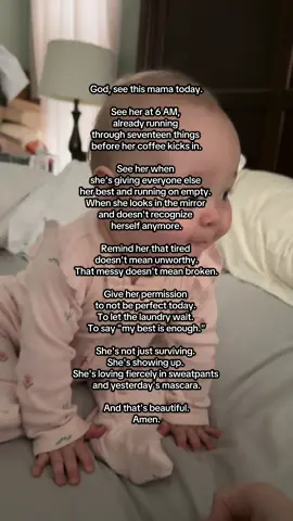To the mama reading this before everyone else wakes up, or hiding in your car for 5 minutes of peace - this one's for you.  You're doing better than you think. Promise. ❤️ #momprayer #MomsofTikTok #motherhood #momlife #reallife #exhaustedmom #youareenough #momcommunity #prayer #momencouragement