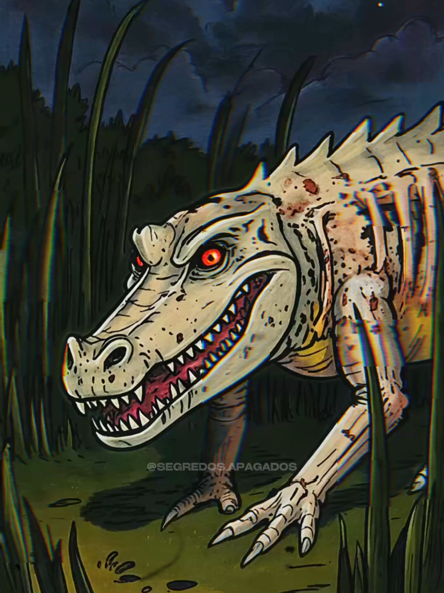 O crocodilo da cidade abandonada, será que é o ultimo? #terror #misterio #historiadoterror #assustador #vocesabia #educational