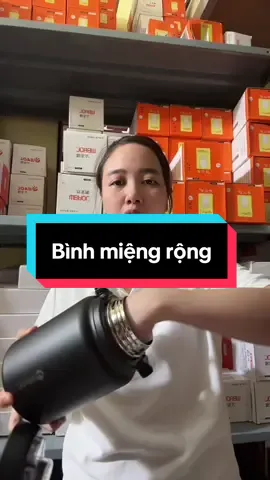 Bình miệng rộng có ống hút dung tích nhỏ vừa to#binhgiunhiet #xhuong #binhinox #xhtiktok 