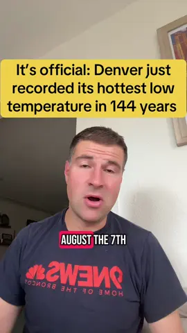 It’s official: Denver just recorded its hottest low temperature in 144 years  #denverweather #denver #coloradoweather #colorado #meteorologist #weather #weatherforecast #heat #heatwave #hot 