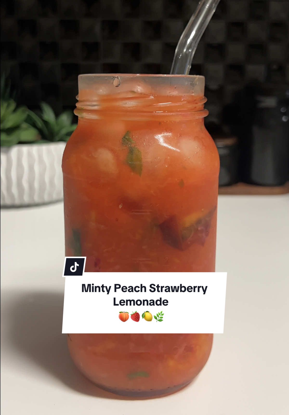 🍑🍓🍋🌿 Minty Peach Strawberry Lemonade. Sip into sunshine with this Peach Strawberry Lemonade. It’s sweet, tangy, and oh-so-fresh! 🌿✨ #summersips  Ingredients: - 1 whole lemon, cut into 8 wedges - 1 ripe peach, pitted and sliced - 3 fresh strawberries, sliced - 3 mint leaves, shredded - Honey to taste - Ice cubes - Water to fill Instructions: 1. Add lemon wedges, peach slices, strawberries, and shredded mint leaves to a large jar. 2. Drizzle in honey (adjust for sweetness). 3. Muddle gently to release the juices and flavors. 4. Add ice cubes to the jar. 5. Fill with water, cover, and shake well to mix. 6. Serve immediately and enjoy chilled! Ingredient Benefits 🌿 - Lemon – Rich in vitamin C, supports immunity, and adds a refreshing tang. - Peach – Hydrating, high in antioxidants, and naturally sweet. - Strawberries – Boosts skin health, rich in vitamin C and fiber. - Mint – Aids digestion and adds a cooling freshness. - Honey – Natural sweetener with antioxidants and antibacterial properties. #lemonade #peachlemonade #StrawberryLemonade #homemadedrinks #mintyfresh #SummerDrinks #FruitInfusedWater #PeachLover #StrawberryLover #LemonLover #HealthyDrinks #HydrationGoals #hydration #hydrationtips #hydrationation #hydrationstation #hydrationiskey #hydrationmatters #sipintosummer #HoneySweetened #DrinkMoreWater #FreshAndFruity #GardenFresh #RefreshingRecipes #vitamincboost #drinkyourwater #FlavorfulHydration #DrinkInspiration #PeachyVibes #sipsiphooray 
