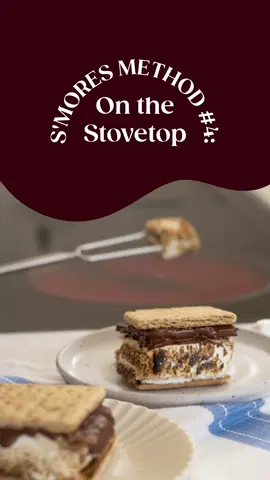 When summer gives you ☔️ showers… MAKE S’MORES! ☀️🙌🏻   Turn rainy indoor days into sweet s’mores + family fun days thanks to this super easy Stovetop S’mores hack.   👆🏻👆🏻👆🏻See video for details!   Stovetop S’mores FAQs:   Q: Gas or electric stove? A: Both! An open gas flame is closer to a real campfire experience, but electric burners work just fine. There might not be a flame, but your marshmallows will still toast (it just takes a little patience!).   Q: Can I use wooden sticks? A: You sure can! Whether you’re using a metal skewer or a wooden one, just make sure it’s long enough to keep your hands a safe distance from any open flame.    Q: Best safety tips?  A: Always be super careful around any heat or open flames, especially if making s’mores with your kiddos – only a responsible adult should operate the stove & toast the marshmallows when using this method.