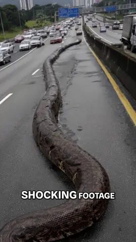 Drivers in Malaysia were left stunned when a massive 40-foot snake was spotted slithering across a busy highway. The terrifying footage has gone viral, raising questions about what kind of creature this really was. Is it a reticulated python, a mutated species, or something we’ve never seen before? #snake #snakes #titanoboa #malaysia #titanoboa #scarycreatures