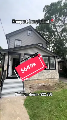 Freeport 📍Fully renovated, listed at $649,999 | 3.5% down - $22,750 (excluding closing costs) | 3 bed 2 bath with full basement 🏡 Please contact 516-738-8462 or complete form in bio to schedule private tour or be contacted  #fyp #realestate #realtor #newyork #longisland #nyc #hometour          